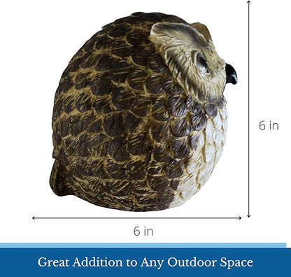 Gift Essentials Stocky Owl Garden Decor Holds a Hidden Key Outside - Secret Magnetic Panel Key Hider