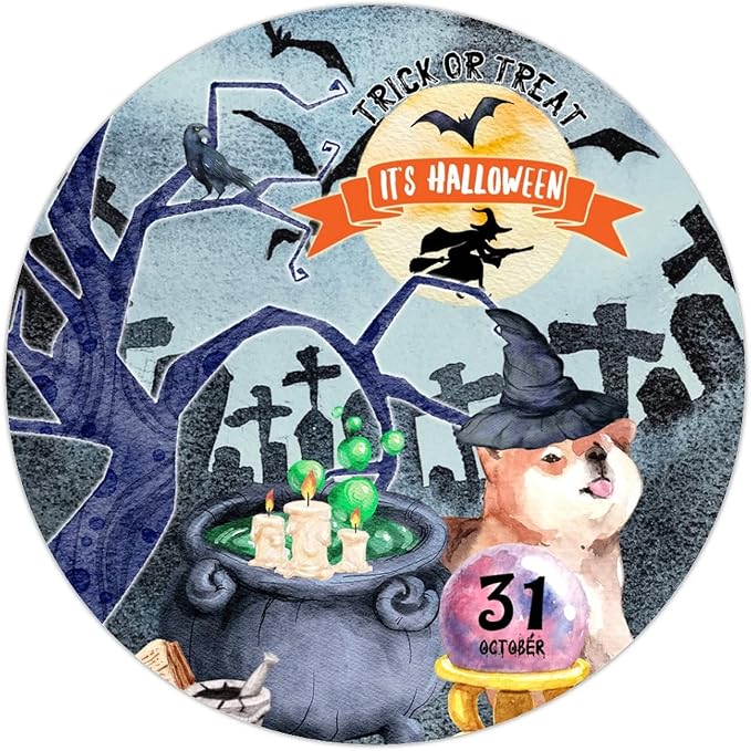 Retro Metal Sign 12"x12",Happy Halloween Scary Night Grave Witch Bats Trick Or Treat Dog Aluminum Tin Metal Sign for Home Living Room Bedroom Garden Farm Patio Decor Wall Art Poster