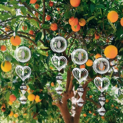 12Pcs Bird Scare Discs, 4 Set Highly Reflective Hanging Wind Spinners Outdoor Metal Bird Reflectors for Outside Garden Decor Lightweight Bird Devices to Scare Birds Away from Yard Porch