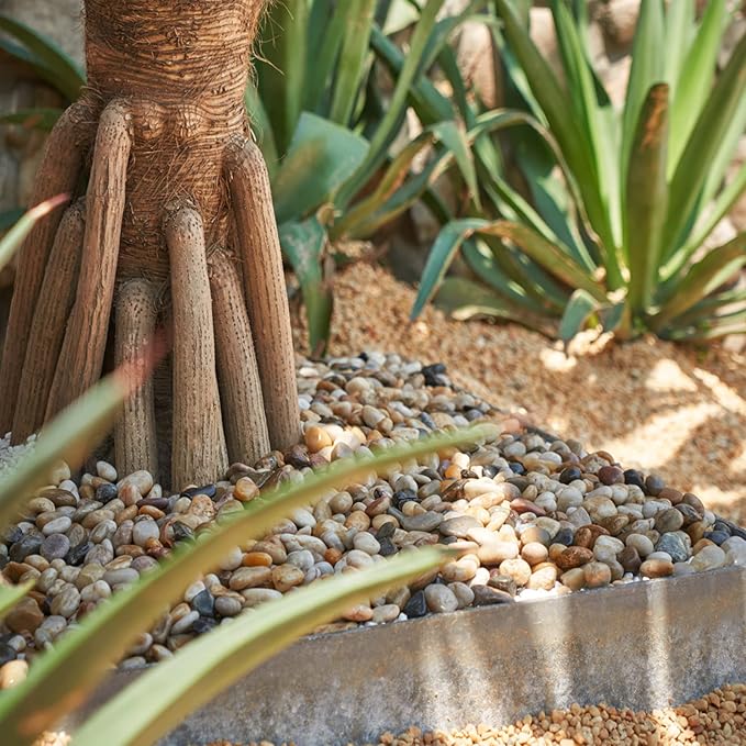 GASPRO 30 Pound River Rocks, Decorative Stones for Walkways, Outdoor Landscaping, Garden, Yard, 1-1 3/4 Inch, Polished Pebbles for Planters, Flower Beds, Vase, Mixed Color