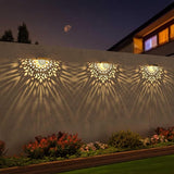 Solar Fence Lights 6 Pack Solar Step Lights Outdoor Waterproof LED Solar Powered Wall Lights Outdoor Decorations Warm Yellow Light Decorative Lighting for, Front Door, Backyard (Gold)