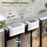 SOLPEX Solar Step Lights Outdoor, 12 Pack Warm White LED Deck Lights for Stair, Balcony, Railing, Front Porch, Yard, Garden and Patio Decor