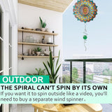 Wind Spinner Tail with Green Glass Orb,Gazing Ball Spiral Tail,Wind Spinners Stabilizer,Visual Illusion in Spinning Hanging Rotating Art Decor,Indoor Outdoor Garden Decoration-13in