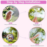 Stained Glass Window Hanging, Deer Circular Painted Glass Suncatcher with Chain & Suction Cup for Home Garden Door Decor, Birthday for Women Men Mom 7.8 in