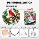Red Cardinal Stained Glass Suncatcher, Red Bird Ornament for Window Hanging, Cardinal Decorations for Home and Bird Lovers, Sympathy and Remembrance Gift for Women, Mom, Grandpa