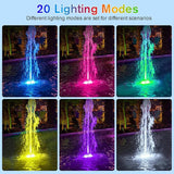 POPOSOAP 6-Head RGB Underwater Pond Lights, IP68 Waterproof LED Lights with Remote Control, Timer & Memory Function Fountain Lights for Pond Fountain Waterfall Aquarium Pool Outdoor Decoration