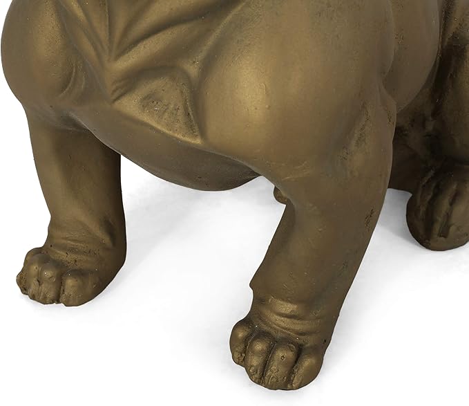 Christopher Knight Home Susan Outdoor French Bulldog Garden Statue, Rustic Gold