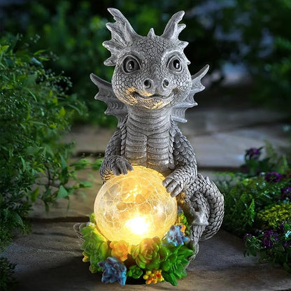 Solar Garden Outdoor Statues,Lawn Decor Outdoor Statue for Patio, Balcony, Yard Ornament,Unique Gifts for Mom Grandma