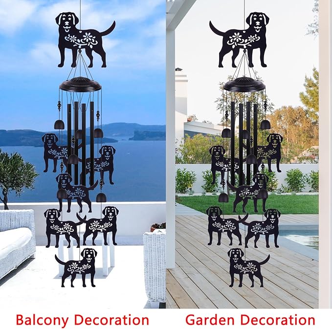 Outdoor Dogs Wind Chimes Decoration, Mobile Wind Catcher, Retro Dog Wind Bells, Memorial Wind Chime, Blessing Windchime for Home, Balcony, Yard, Room, Xmas, Party, Indoor, Garden Decor, Gifts for Mom