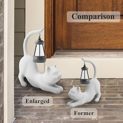 Elephant/Cat Sculpture Lantern Decor - Outdoor Lanterns&Indoor Statue Decorations for Garden,Yard,Porch,Home,Balcony - Gifts for Birthdays,Christmas,Children,Friends,Family,Mom,Women (DW - Tail)