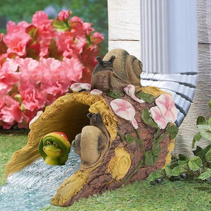 Snail Statue Gutter Downspout Extensions Decorative, Rain Gutter Downspout Splash Block Extender Cover, Gutter Extender Diverter Fit for 3" × 4" Downspouts