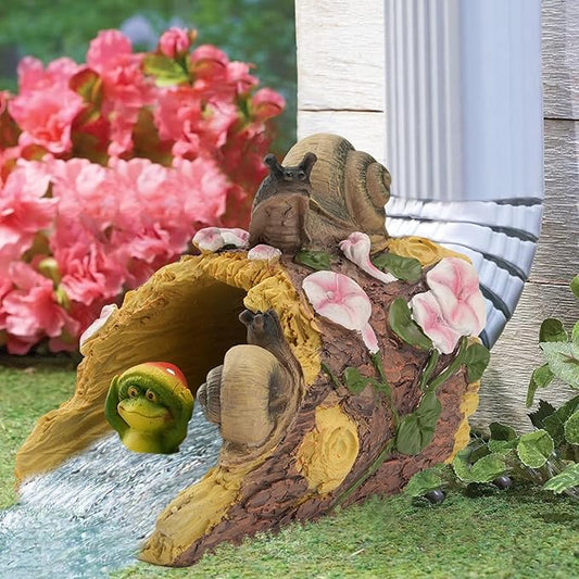Snail Statue Gutter Downspout Extensions Decorative, Rain Gutter Downspout Splash Block Extender Cover, Gutter Extender Diverter Fit for 3" × 4" Downspouts