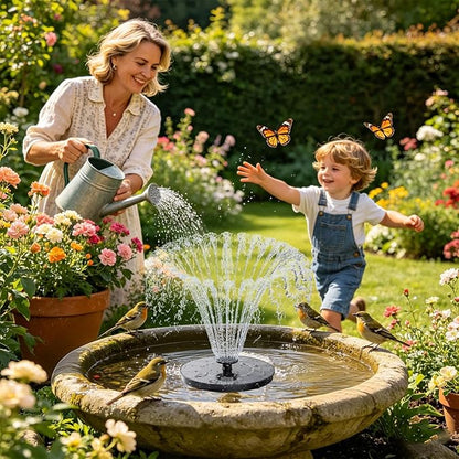 Solar Fountain for Bird Bath: Floating Mini Solar Powerd Water Fountain Outdoor with 6 Nozzles 2026 Upgraded Mini Fountains Pump for Brids Bath Garden Pond Pool
