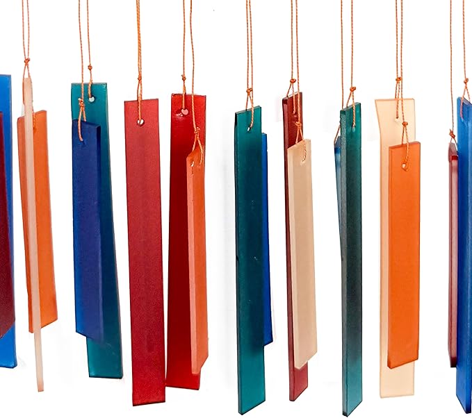 Blue Handworks Rectangle Glass Wind Chime Retro