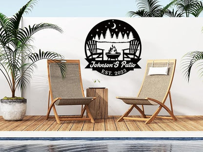 Welcome to Our Backyard Sign,Personalized Patio Signs and Decor Outdoor, Metal Backyard BBQ Sign, Personalized Pool Name Man Cave