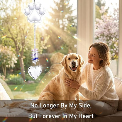 Dog Memorial Gift - Crystal Suncatcher for Loss of a Dog, Pet Loss Sympathy Gift & Remembrance Keepsake