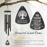 Memorial Gifts for Loss of Wife, 25''Memorial Wind Chimes of Sympathy Gifts for Loss of Wife,Condolence/Bereavement/Remembrance Gift,Windchimes in Memory,Funeral Decor for Garden Outside,Black