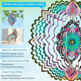 Goolyrusim Wind Spinner Mandala Jasmine, 12Inch Laser Cut Stainless Steel Wind Spinners, 3D Hanging Wind Sculptures for Yard and Garden Decoration Outdoor Decor Ornament, Mandala Gifts for Women Men