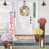 Hello Spring Porch Sign Tulip Wooden Welcome Sign Vertical Spring Hanging Signs For Standing Front Porch Decor Rustic Wall Decor Home Farmhouse Yard Door Spring Decorations 47.2"H