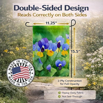 Caroline's Treasures Illinois Violet in Watercolor Garden Flag Mailbox Flag Decorative Yard Flag Banner Outside Patio Artwork Yard Flower Beds, Garden Size, Multicolor