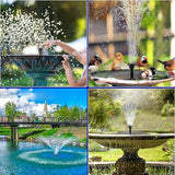 2.5W Upgraded Solar Bird Bath Fountain Pump, 7" Solar Powered Water Fountain with 6 Nozzles, for Bird Bath, Garden, Pond, Pool, Outdoor - Solar Water Pump for Birds & Decor
