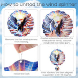 American Eagle Wind Spinner - 3D Flag Pattern Wind Spinners Outdoor Stainless Steel Kinetic Art Spinning Decor 12 Inch 250 Anniversary Hanging Ornaments for Patio Lawn Garden Yard Balcony