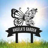Personalized Metal Garden Sign with Stake, Custom Garden Decor for Outdoor, Custom Family Name Sign, Patio Decorations, Lawn Art, Farmhouse Decorative, Housewarming Gift (CstmDesign7)