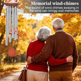 WENANA Large Aluminium Wind Chimes Outside, Soothing Melodic Memorial Sympathy Wind Chime, Suitable Outdoor Garden Decor, Gift for Mom Women Neighbors (Light Gray Wind Chime -36“)