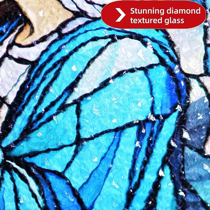 Virgin Mary and Baby Jesus Stained Glass Window Hanging, 8''/20CM Suncatchers for Windows Christian Decorative Hanging Ornaments Stained Glass for Chirstmas Suncatcher Window Panel Gift Home Decor