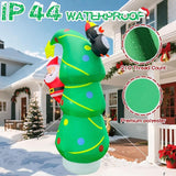 7FT Inflatables Christmas Tree 7FT Christmas Tree Inflatable Outdoor Decor Combined with Santa Penguin Xmas Tree Blow Up Yard Decor with Built-in 5 LEDs for Yard Garden Law(with Storage Bag)