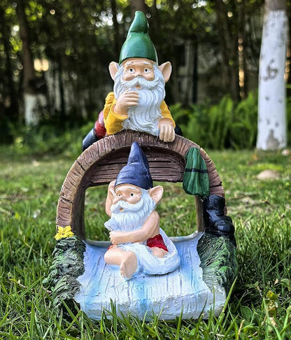Decorative Gutter Downspout Extensions Statue,3" x 4" Downspout Extension Sculpture,Elf Decorative Rain Gutter Downspout Extension Figurine Decor Sculpture for Lawn Yard