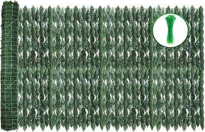 240x40inch Artificial Ivy Privacy Fence Wall Screen, Faux Greenery Backdrop Ivy Vine Leaf Hedges Fence Panels for Patio, Balcony, Garden, Backyard Indoor Outdoor Decor