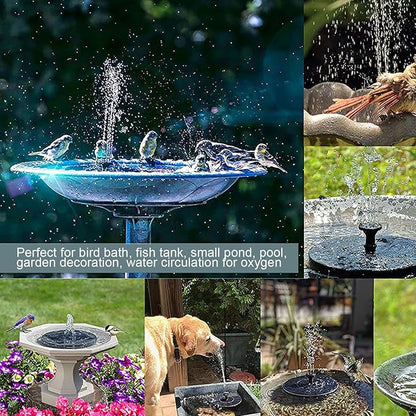 Solar Bird Bath Fountain Pump for Outside,Solar Fountain with 6 Nozzle,Free Standing Floating Solar Powered Water Fountain Pump for Bird Bath, Garden, Pond, Pool, Outdoor 2 Size