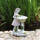 Voveexy Fairy Garden Statue, Solar Garden Angel Figurine Outdoor Decoration Waterproof Resin Angel Sculpture for Patio Yard Lawn Porch Art Decoration Ornament Housewarming Christmas Birthday Gift
