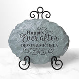Let's Make Memories Personalized Just Married Garden Stone - for Newlyweds - Customize with Names & Date - Outdoor Décor