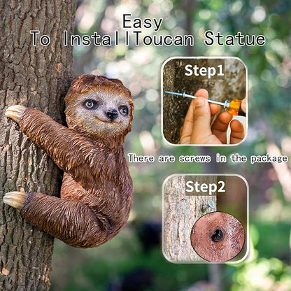 Sloth Tree Hugger, Outdoor Ornament, Sloth Sculpture, Resin Garden Sculpture Ornament, Tree Peeper Statue Garden Statue Deals