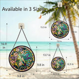 Stained Glass Sun Catcher,Fly HummingbirdStained Glass Window Hanging Garden Decor,Sun Catchers Indoor Window,Whimsical Decoration for Home Backyard Patio Lawn Porch with 9.8 INCH