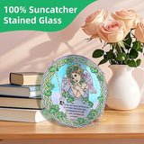 Stained Glass Angel Suncatcher Window Hanging Ornament for Home and Garden Decor 100% Real Glass with Elegant Angel Design Gift for Mom and Loved Ones.