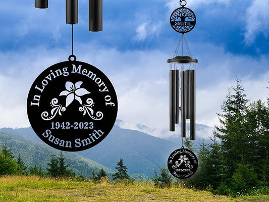 Personalized Wind Chimes for Outside, Sympathy Gifts for Loss of Loved One, Personalized Memorial Wind Chimes, Memorial Gifts for Loss of Mother Father Dad, in Memory of Loved One Gifts