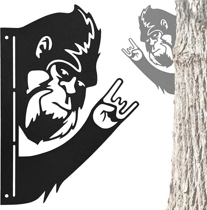 Ruifabo Bigfoot Yard Decor, 15 * 10“ Big Foot Sasquatch Gifts, Bigfoot Metal Love U Sign Gift, Sasquatch Metal Wall Art, Humorous decor for garden, Multiple Styles and Sizes, Easy Aseembly