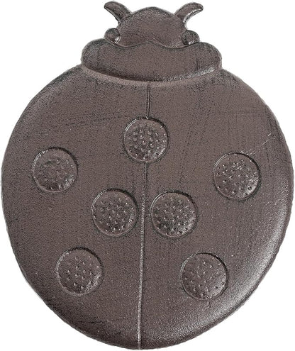 Sungmor Cast Iron Ladybug Stepping Stones, Sturdy Metal Stepping Mat for Front Door, Outdoor Walkway Decorative Statue, Garden Path Pavers for Yard Lawn Landscaping