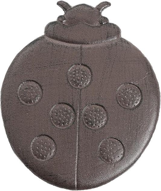 Sungmor Cast Iron Ladybug Stepping Stones, Sturdy Metal Stepping Mat for Front Door, Outdoor Walkway Decorative Statue, Garden Path Pavers for Yard Lawn Landscaping