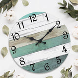 CHYLIN Wall Clock Silent Non Ticking Wall Clocks Battery Operated,Teal Rustic Clock Decorative for Kitchen Bathroom Bedroom Living Room(8 Inch)
