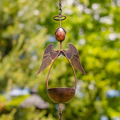Zaer Ltd. Ornate Hanging Rain Chains (Bronze Finish, Angels)