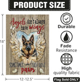 Dyrenson Memorial German Shepherd Dog Garden Flag, Angels Don't Always Have Wings Cemetery Yard Outside Home Decoration Gifts for Loss of Dog, Pet Farmhouse Outdoor Small Decor Double Sided 12 x 18