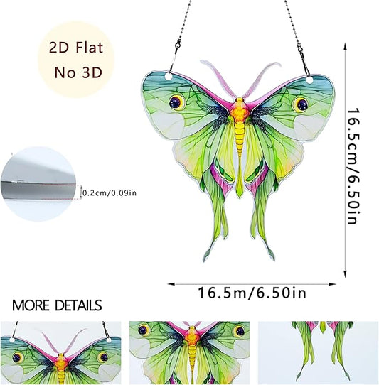 Moth Ornaments Colorful Window Hanging Decorations Home Wall Decor for Indoor Outdoor