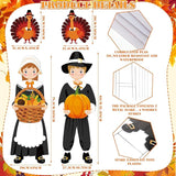 Geetery 4 Pieces Thanksgiving Outdoor Decorations Fall Yard Stake Scarecrow Pilgrim Pumpkins Porch Sign with Stake Autumn Harvest Garden Decor for Outside Lawn Decoration 32.28 x 10.47 Inch(Pilgrim)