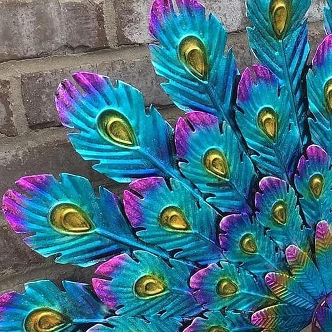 Garden Decorations, Garden Ornaments Outdoor Peacock Statue Sculptures Metal Bird Art Decoration for Yard Porch Patio Lawn