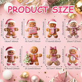 8 Pcs Christmas Gingerbread Man Yard Signs with Stakes Outdoor 3D Gingerbread House Decoration Xmas Yard Stakes Lawn Signs for Christmas Holiday Pathway Garden Patio Party Favors (Elegant)