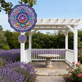 Rngmsi Mandala Wind Spinner Gifts for Women, Mandala Hanging Wind Spinners Outdoor Gifts for Mom Men Grandma, 3D Stainless Steel Metal Yard Decor for Garden Patio Lawn (12 X 12 Inches)